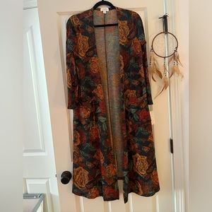 NWT. LuLaRoe Sarah cardigan, autumn rose print, Small.
